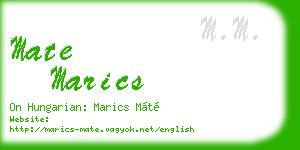 mate marics business card